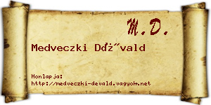 Medveczki Dévald névjegykártya